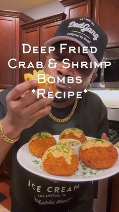 Shrimp And Crab Balls, Deep Fried Crab Balls, Crab Balls Recipe, Shrimp Bites, Crab Balls, Fried Crab, Stuffed Shrimp, Crab And Shrimp, Seafood Dish Recipes