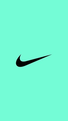 a black nike logo on a green background