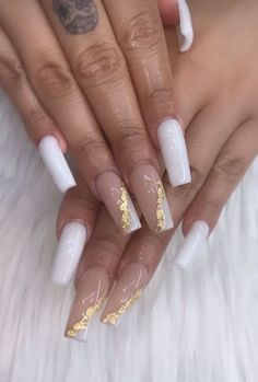 Pink Long Acrylic, White Coffin Nail Ideas, Acrylic Nails Bling, Nails Bling, Long Acrylic Nail Designs, White Acrylic Nails, French Tip Acrylic Nails, Blush Nails