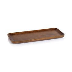 a wooden tray on a white background