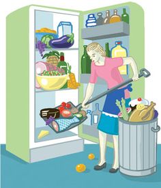 an image of a woman cleaning the fridge