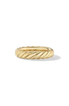 Artfully sculpted from 18-karat gold, this twisty band ring will lend just-right gleam to your day-to-night looks. 18k gold Imported Wedding Bands, David Yurman, Cool Wedding Bands, Braided Wedding Band, Cool Wedding, Night Looks, Womens Jewelry Rings, Band Ring, Band Rings