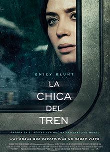 the movie poster for the film la chica del tren, which features an image of a woman looking out a train window