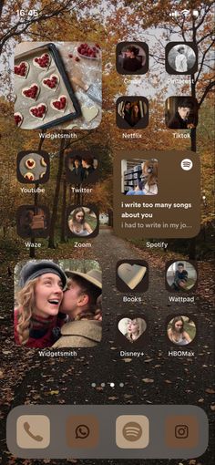 an iphone screen with many different pictures on it