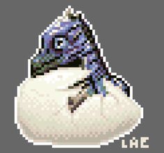 a pixellated image of a bird sitting on top of a pillow