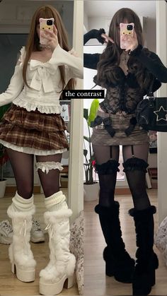 Winter Clothes Inspo Outfit, White Demonia Boots Outfit, Skirt With Tights Outfit Winter, Dressed Down Outfits, Camel 311 Outfit, Warm Clothes Outfits, Cute Streetwear Outfits, Cute Outfits For Winter, Kawaii Fashion Outfits