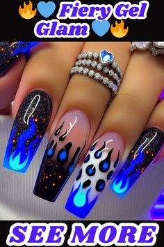 2000s Nail Designs, Gel Polish Nail Designs, Hot Nail Designs, Fancy Nails Designs, Nails Design With Rhinestones, Acrylic Nails Coffin Pink, Nail Designs Glitter, Gel Nail Designs, Nail Polish Designs