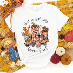 Just A Girl Who Loves Fall Shirt, Autumn Shirts, Winter T-Shirts This Tee Shirt Is Absolutely Brand New, Complete With Tags Still Securely Attached. It Remains Untouched And Is Accessible In A Wide Range Of Sizes, Catering To Both Men And Women, From S To 3xl. These Tees Boast An Exceptional Level Of Softness, Offering A Comfortable, Relaxed Fit For Women And A Classic Fit For Men. To Ensure They Retain Their Top-Notch Quality, It Is Strongly Recommended To Launder Them With Cold Water. Addition Fall Girl, Thanksgiving Tee, Hello Pumpkin, Autumn T Shirts, Thanksgiving Shirt, Pumpkin Print, Pumpkin Shirt, Autumn Vibes, Girl Shirt