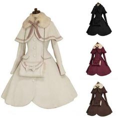 Women's Winter Wool Cape Coat Fur Collar Lolita Princess Casual Clothing Parka L Item description Brand Unbranded Size XS-XL Size Type Regular Style Trench Coat Accents Bow Closure Button Country/Region of Manufacture China Features Single-Breasted Fit Slim Garment Care Dry Clean Only MPN Does not apply Occasion Party/Cocktail Outer Shell Material Wool Blend Pattern Solid Season Winter Theme Princess Type Coat Vintage No Year of Manufacture 2020-2029   Shipment Payment Return & Warranty Service Princess Winter Coat, Elegant Winter Jacket, Winter Outfits Art, Winter Character Outfits, Winter Themed Outfits, Winter Clothes Women, Winter Princess Outfit, Stylish Winter Outfits For Women, Winter Fantasy Clothing