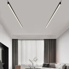 Its versatility knows no limitations, making it an excellent choice for a variety of living environments. Line Lighting Design, Ceiling Downlights, Living Room Ceiling Lights, Minimalist Ceiling Light, Dining Table In Living Room, Modern Led Ceiling Lights, Strip Led, Design Light, Light Bulb Types