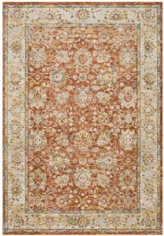 an orange and beige area rug