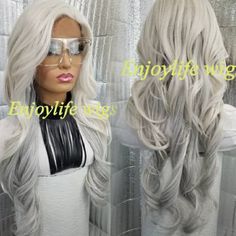 Baylage Ombre, Ash Brown Ombre, Ombre Lace Front Wig, Blonde Silver, Ombre Lace Front, Ombre Lace, High Quality Wigs, Wavy Bobs, Brown Ombre