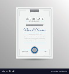 a certificate or diploma with a blue circle