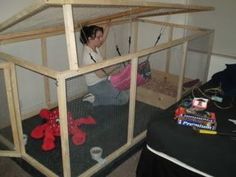 this is THE most amazing ferret cage I have ever seen...and cheaper to build than what I paid for the ferret nation cage ours are in right now! Ferret Nation Cage, Chameleon Cage, Diy Pen, Rat Cage