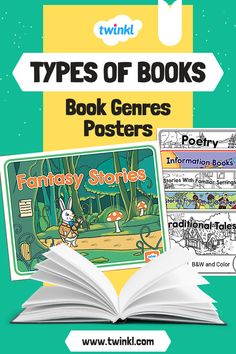 Types of Books: Book Genres Posters Genre Posters, Traditional Tales, Book Genre, Types Of Books, Fantasy Story, Classroom Environment, Book Genres, A Classroom