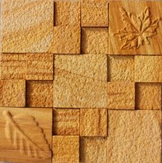 the wood is made up of many different shapes and sizes, including maple leaves on each side