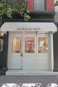 the entrance to astridd and miyu, a japanese restaurant in new york city