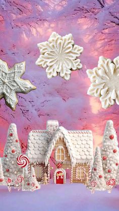 Bake up a storm where the snowflakes are cookies and the gingerbread house is right out of a fairytale ❄️ #FeelingFestive24 A Storm, Gingerbread House, Wallpaper Backgrounds, Gingerbread, Fairy Tales, Collage, Design