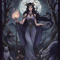 🕷️ Hecate Fanart, Goddess Hecate, Hecate Goddess, Greek Goddesses, Dark Goddess, Witchy Art, Wiccan Magic, Season Of The Witch