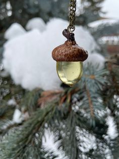 Resin acorn body with fitted acorn cap. Pinecone Necklace, Boho Inspo, Acorn Necklace, Pixie Hollow, May 2024, Pine Cones, Pendant Necklaces, Hippie Boho, Necklace Etsy