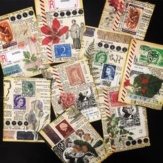 many different types of stamps are arranged together