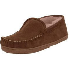 Comfortable surroundings come to life in these cozy Staheekum moccasins. Features a velvety suede upper with flannel-detailed lining and a rubber outsole. Size: 11.  Color: Brown.  Gender: male.  Age Group: adult. The Cow, Mens Slippers, Flip Flop Sandals, Moccasins, Suede Leather, Clothing And Shoes, The House, Wool Blend, Shoes Mens