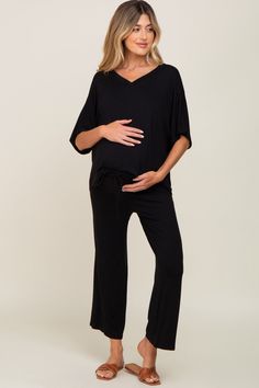 Black Cropped Pant Maternity Set– PinkBlush Maternity Outfits For Work Offices, Business Casual Outfits Maternity, Maternity Casual Outfits Summer, Work Outfit Pregnant, Work Maternity Outfits, Maternity Teacher Outfits, Office Maternity Outfits, Maternity Outfit Summer, Maternity Athleisure Outfits