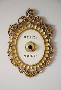 PRICES MAY VARY. [Press For Champagne Button]-----The champagne-themed plaque is made of metal, it makes a sound! The press champagne button is painted in metallic gold, and the white background contrasts with the black text [The right size]The Press for Champagne Framed Vintage Button measures 7.9"H x 5.9"W. 0.5 inches from the wall. [Ring Mini Press For Champagne Button]-----Added a classy little print to our bedroom. Wanting to extend the champagne love past our bedroom, A ?press for champagne? button! It makes the room feel even more like a hotel [Press for Champagne Door Ring Bell]press champagne button! Make the room feel more like a hotel, and when you press the champagne button, the champagne button goes off! Pretty cool right? This is the coolest part! [Best Gift]-----When it's ti Champagne Button, Press For Champagne, Ring Bell, Gossip Girls, Bar Cart Decor, Bedroom Hotel, Blue Bloods, Blair Waldorf, Girls Boutique