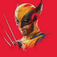 a man in wolverine costume holding two swords