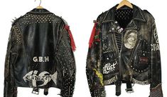 Black Leather Jackets, Motorcycles and Rock & Roll Images - Frompo Misfits Jacket, Punk Leather Jacket, Gutter Punk, Crust Punk, Battle Jacket, Fun Pictures, Outfits Hombre, Studded Jacket, Punk Rocker