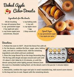 Donut Pan Recipe, Cider Donuts Recipe, Apple Cider Donuts Recipe, Apple Cider Donuts Baked, Doughnut Pan, Donut Pan, Pampered Chef Recipes, Donut Recipe