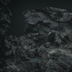 a black and white photo of some rocks