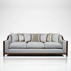 Grosvenor Show Wood 3 Seater Sofa | Bespoke Design & Luxury Furniture | LINLEY Elegant Sofa Contemporary, Unique Sofas, Furniture Interior Design, Sofa Set Designs, Elegant Sofa, Wood Sofa, Luxury Sofa, Bespoke Furniture, Sofa Armchair