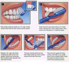 Proper brushing with a manual toothbrush. (Image) Natural Teeth Whitening Diy, Dental Health Month, Teeth Whitening Diy, Medical Videos, Dental Facts, Brush Your Teeth, Best Teeth Whitening, Teeth Care, Saint John