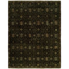 A lively assemblage of motifs and patterns with narrow borders that give these rugs, yet timeless appeal. Each rug is hand-knotted using premium hand-spun wool. Rug Size: Rectangle 8' x 10' | Bungalow Rose Dontate Southwestern Hand Knotted Wool Area Rug Wool in Black, Size 96.0 W x 0.5 D in | Wayfair Miller House, Luxury Area Rugs, Southwestern Area Rugs, Black Rectangle, Area Rug Sizes, Black Area Rugs, Rugs Size, Black Rug, White Area Rug