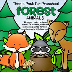 there are many animals that can be seen in this forest book cover art printable