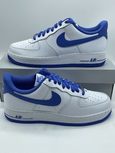 Nike Air Force 1 '07 White Medium Blue DH7561-104 Men's Multi Size NEW Get a price at https://copapair.com/nike-air-force-1-07-white-medium-blue-dh7561-104-mens-multi-size-new/ Nike Air Force 1 Blue And White, White And Blue Air Force 1, White Air Force Ones Outfit, Air Force One Outfit, Drippy Shoes, Blue Nike Air Force, White Air Force Ones, Shoes Wishlist