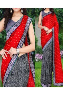 Red & Grey Crepe Designer saree #CrepeSareespink #CrepeSareesshop #CrepeSareesSilk #CrepeSareeslight #CrepeSareesprinted #CrepeSareesblouse #CrepeSareeswedding #CrepeSareessatin #CrepeSareesembrodary #CrepeSareesBlack Sambalpuri Saree, Gota Patti Saree, Party Wear Sarees Online, Online Shopping Sarees, Brocade Saree, Nauvari Saree, Mysore Silk Saree