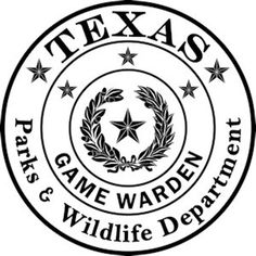 the logo for texas parks and game wardens, which is located in front of a white background