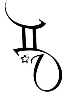 a black and white drawing of the letter j with stars on it's side