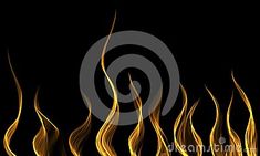 fire flames on black background with clippings