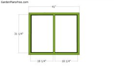 an image of a window with measurements for it