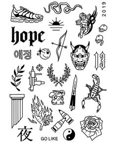 an image of some tattoos on the back of a white shirt that says, hope go like