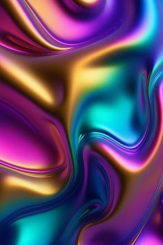 an abstract background with multicolored lines and swirls in purple, green, blue, and pink