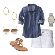 Chambray Shirts, Perfect Spring Outfit, Elegante Casual, Wardrobe Ideas, Women Over 50, Chambray Shirt