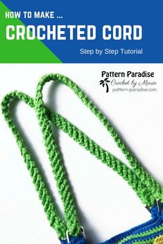 a crocheted bag with the title how to make an easy crocheted cord