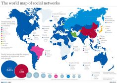 the world map is shown with many different colors and sizes, including red, blue, green