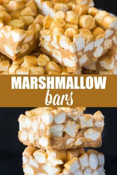 marshmallow bars stacked on top of each other with the words marshmallow bar above them