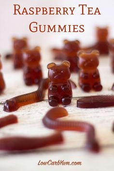 there are many gummy bears that have been made to look like raspberry tea gummies