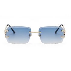 Blue Tint Gold Frame Luxury Fashion Retro Summer Rectangle Sunglasses Color: Blue Lenses Material: Acrylic Frame Material: Metal Lens Width: 54mm Lens Height 36mm Arm Length: 140mm Blue Rimless Glass Sunglasses, Elegant Blue Sunglasses For The Beach, Blue Rimless Sunglasses For Party, Rimless Blue Sunglasses For Party, Chic Blue Rectangular Sunglasses, Blue Glass Sunglasses For Summer, Blue Rectangular Sunglasses For Summer, Summer Blue Glass Sunglasses, Elegant Blue Sunglasses For Spring